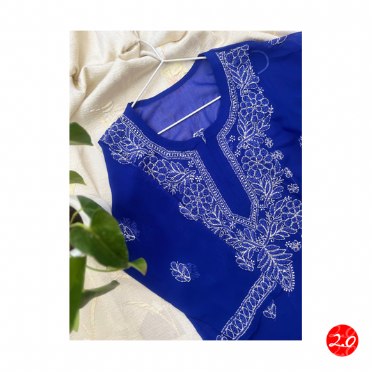 Royal Blue Chikankari Kurti