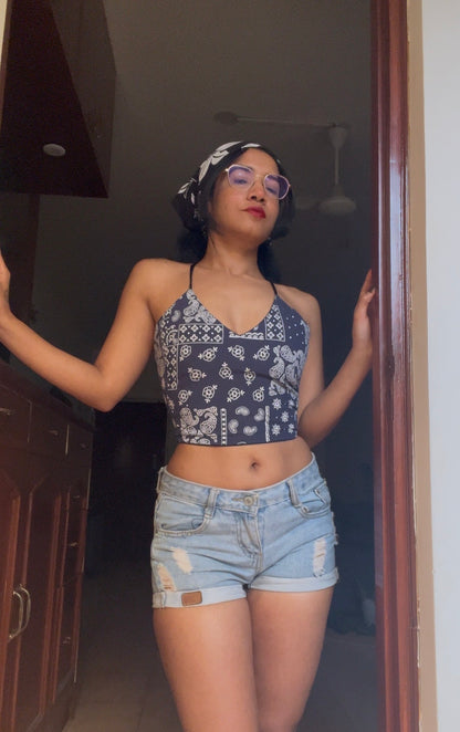 Bandana Backless Crop Top