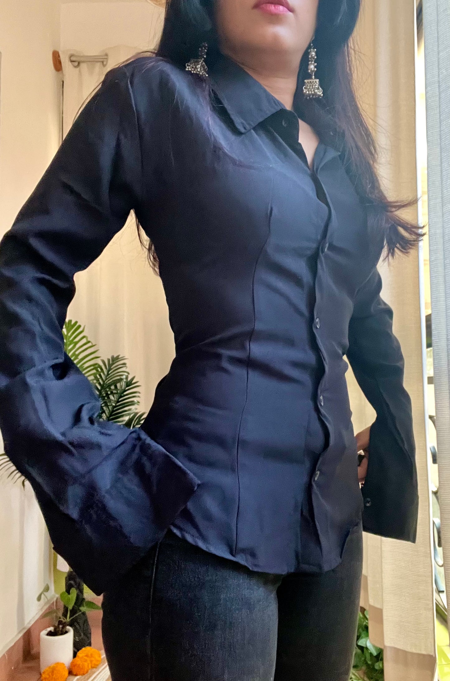 Midnight Black sculpted shirt