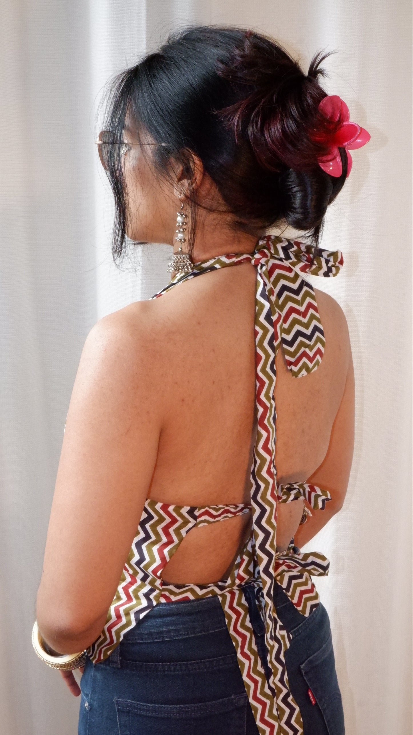 Boho bloom Reversible GEET Halter Top