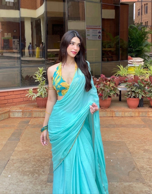 Tropical Bloom Crop Halter Top