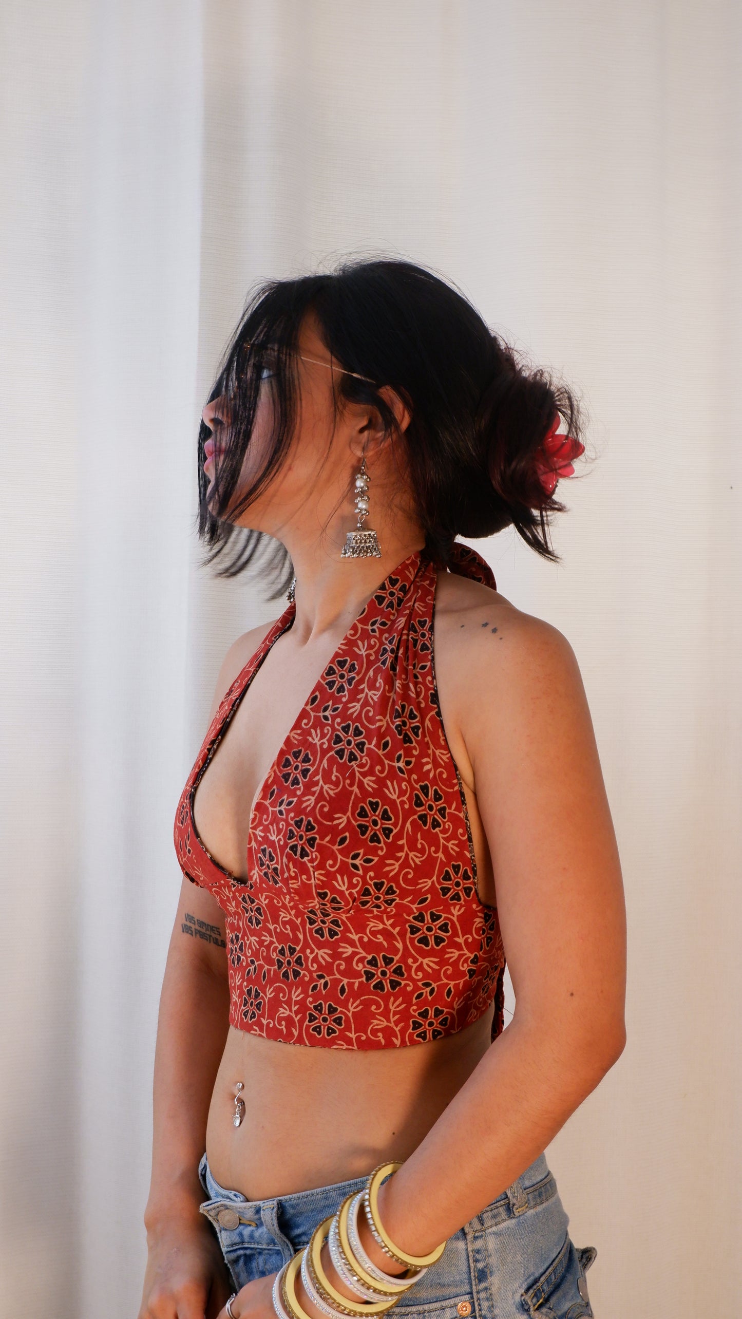 Midnight Ember Reversible Halter Top