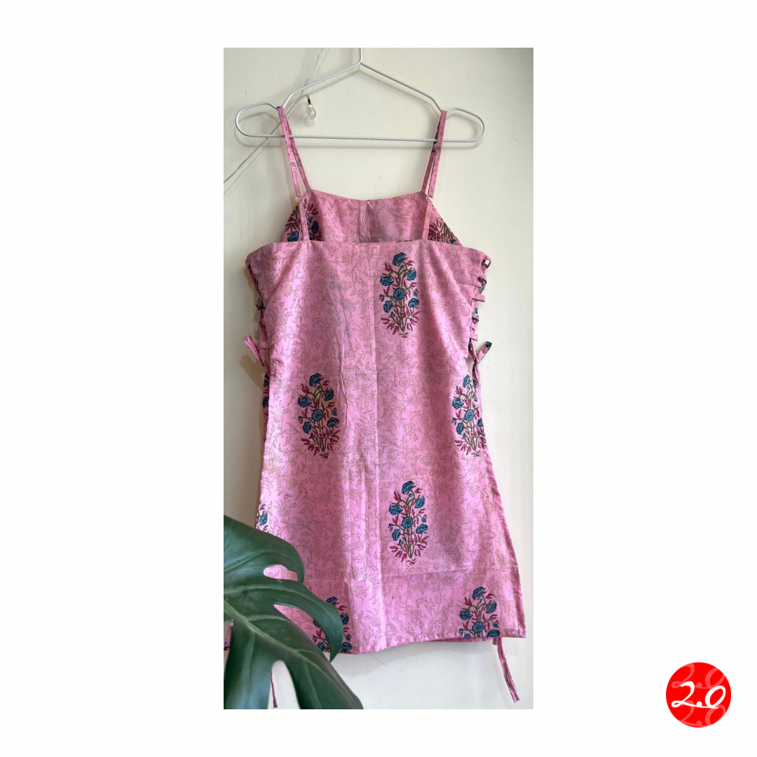 Pink Paisley Strap Kurti