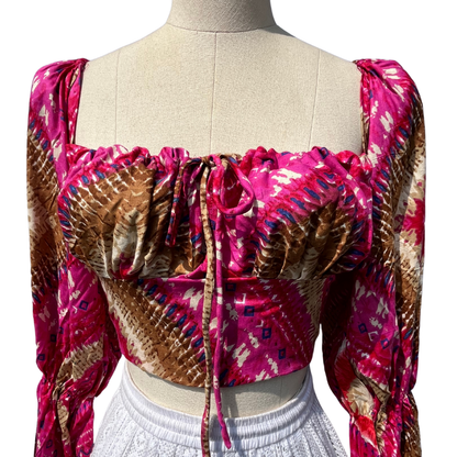 Tie Dye Print Milkmaid Top