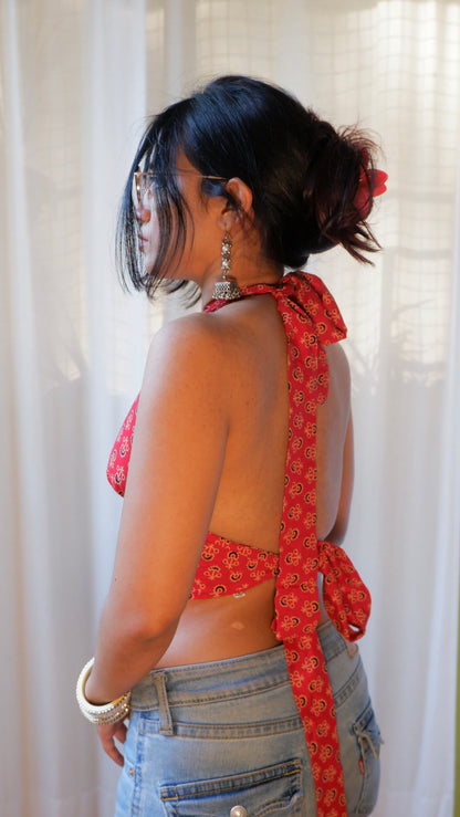 Ajrakh II Reversible Halter Top
