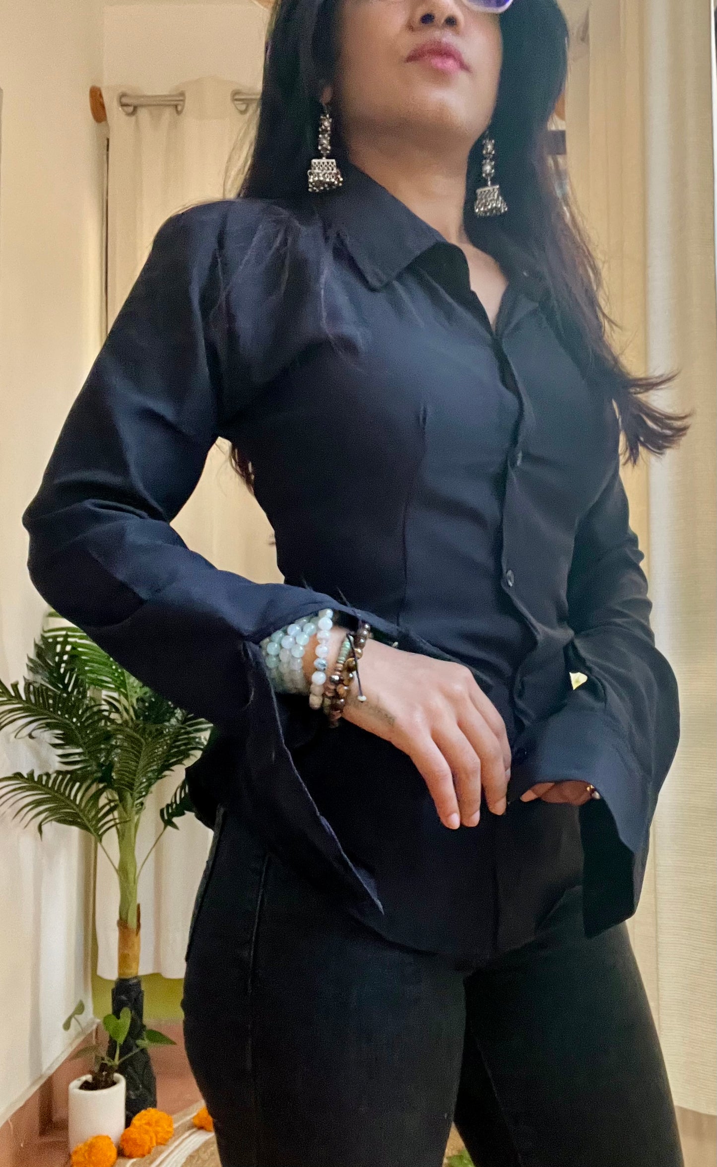 Midnight Black sculpted shirt