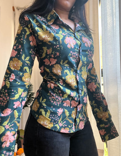 Forest flower sculpted shirt
