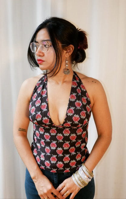 Moonlit Petals Reversible GEET Halter Top