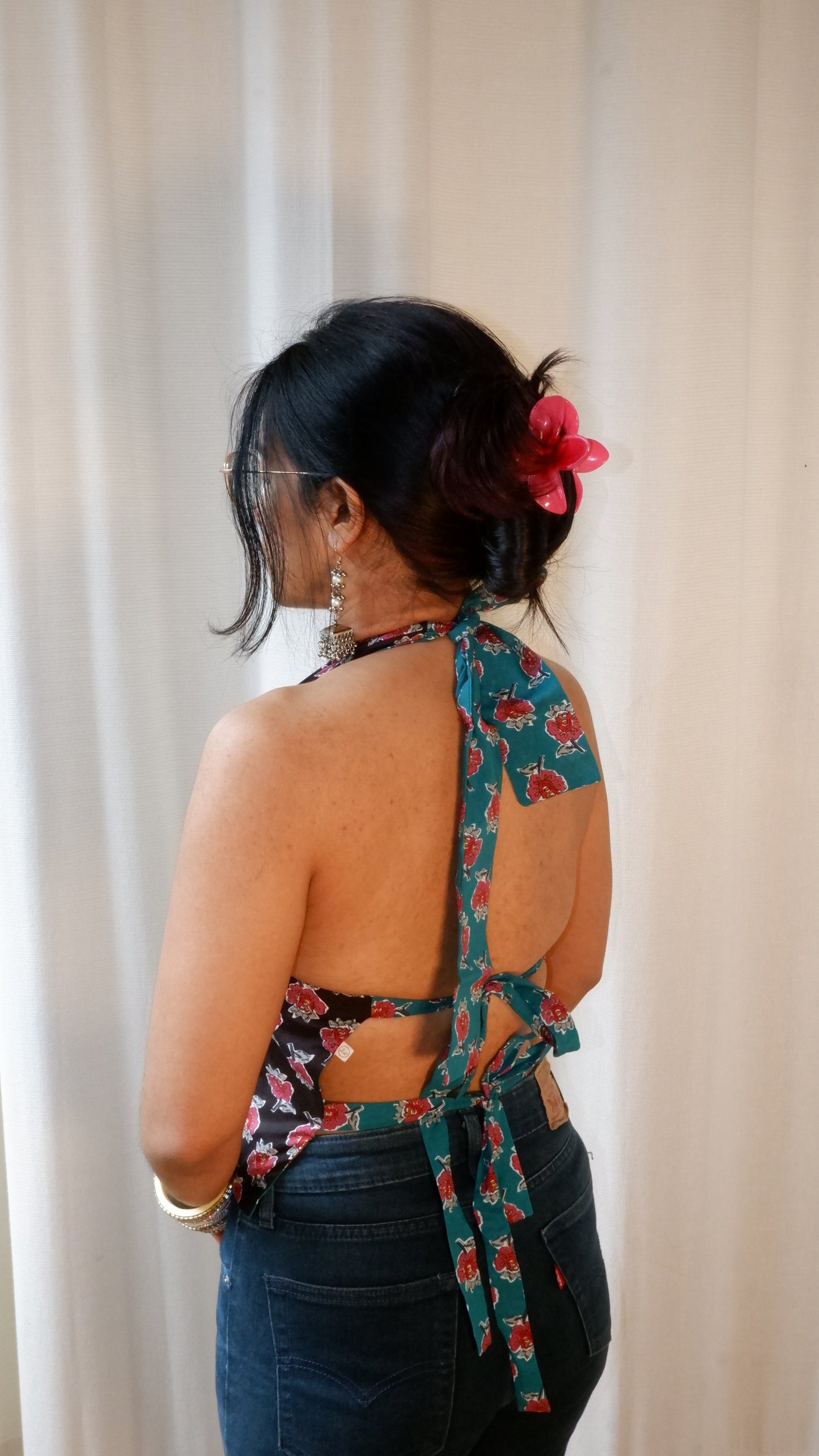 Moonlit Petals Reversible GEET Halter Top