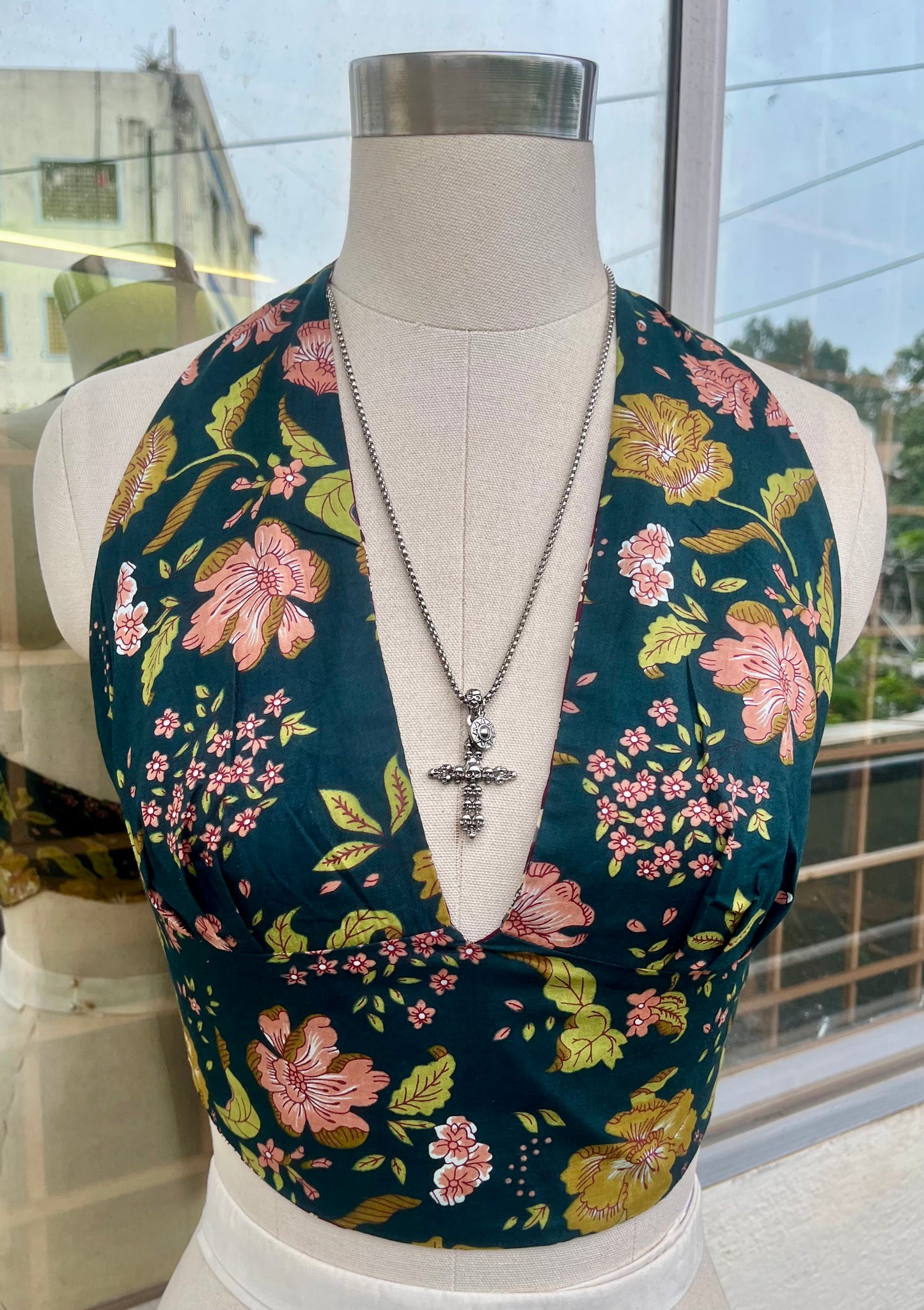 Lilac forest Crop Halter Top
