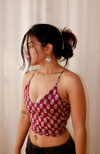 Blue&Purple Backless Crop Top