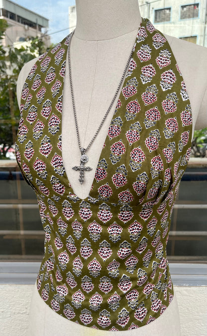 Boho bloom Reversible GEET Halter Top