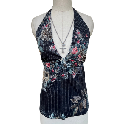 Timeless Petals Y2K Halter Top