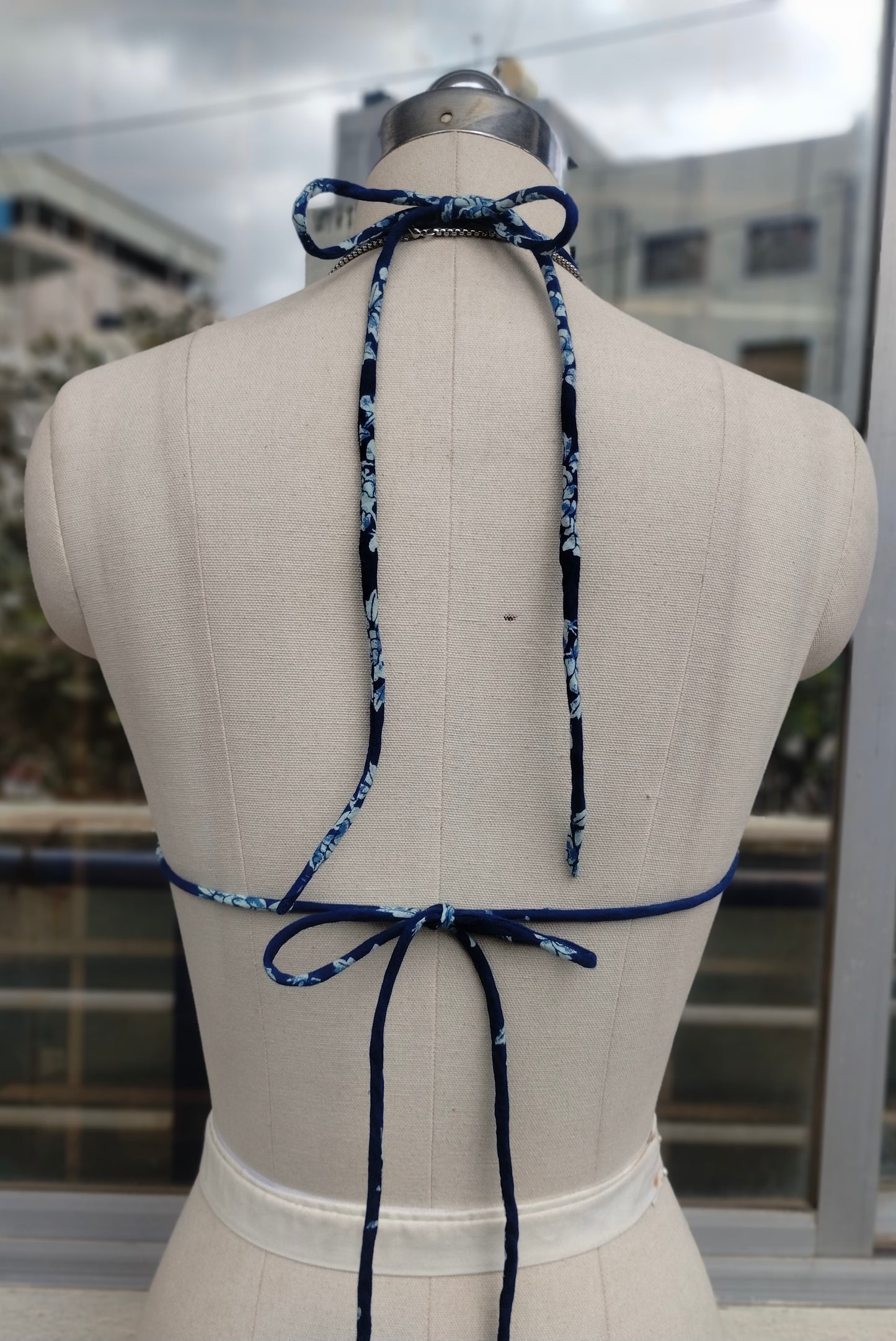 Indigo Floral combo: Crop shirt + Bikini Top