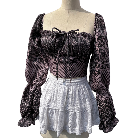 Raven Milkmaid Top