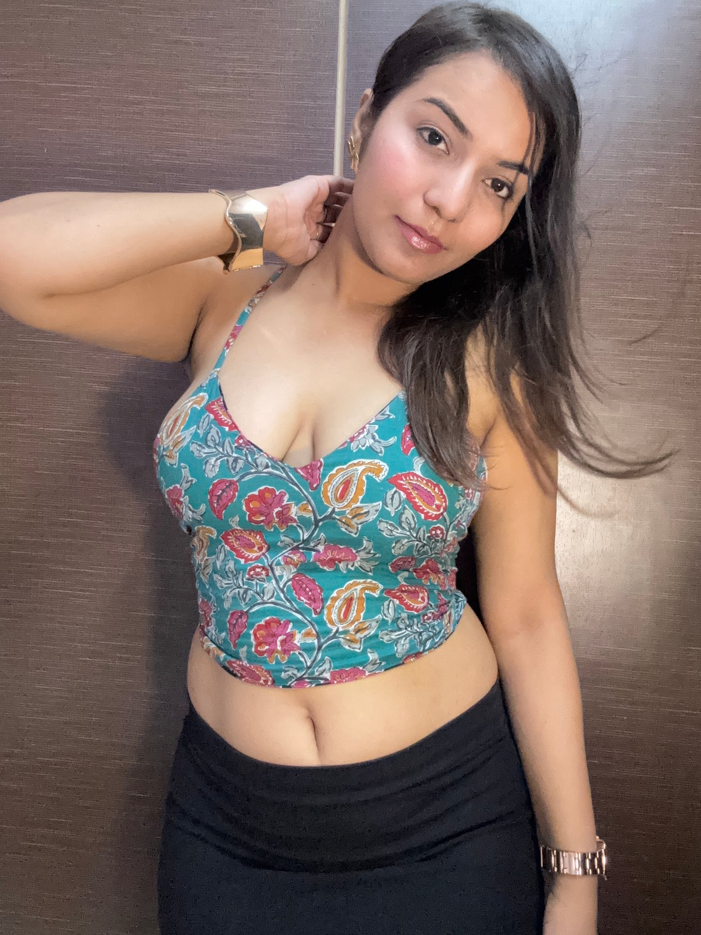 Seafoam shadows Backless Crop Top