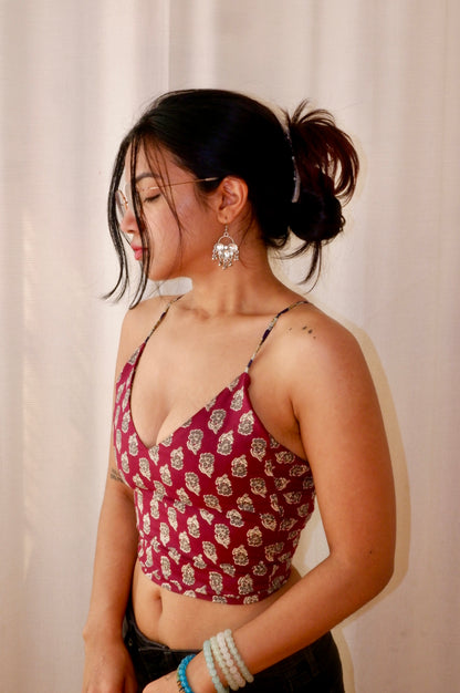 Blue&Purple Backless Crop Top