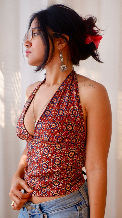 Ajrakh Reversible GEET Halter Top