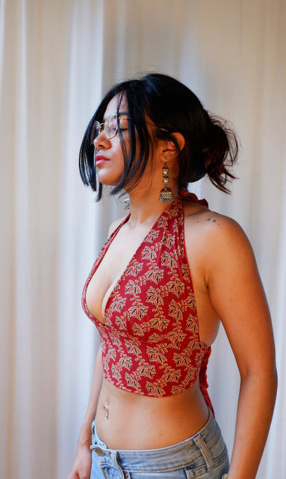 Ajrakh II Reversible Halter Top