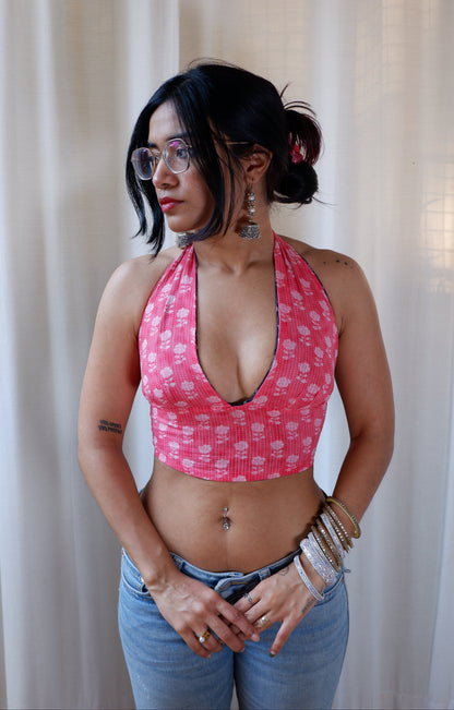 Pink Mirage Reversible Halter Top