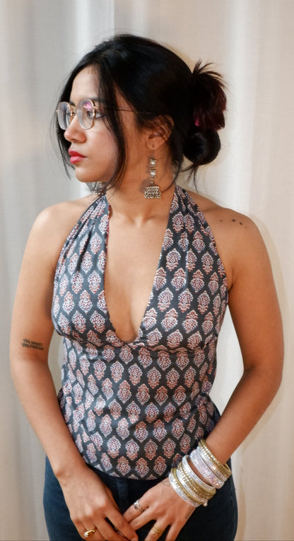 Royal Garden Reversible GEET Halter Top