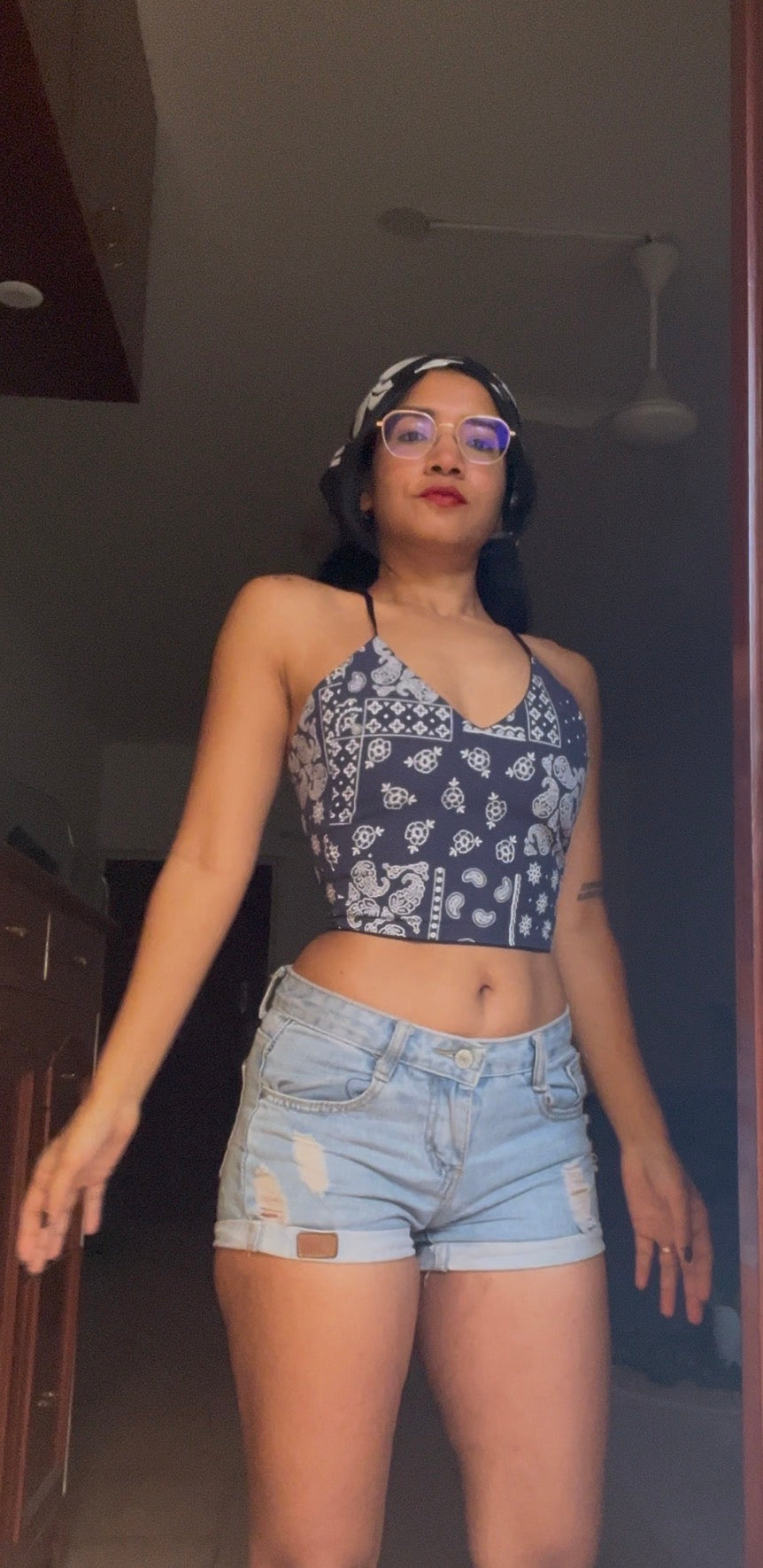 Bandana Backless Crop Top