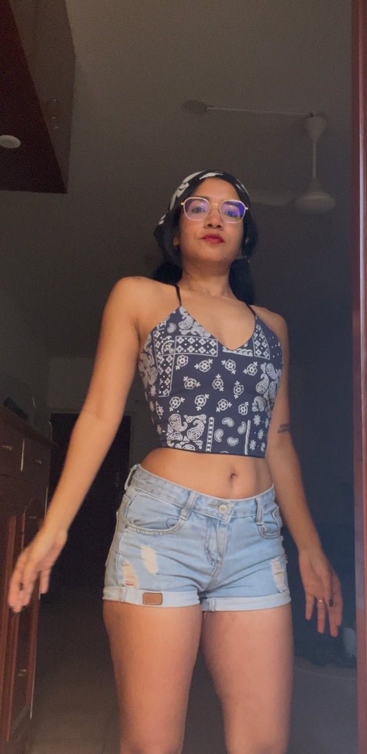 Bandana Backless Crop Top
