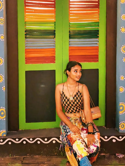 Mustard Noir Backless Crop Top