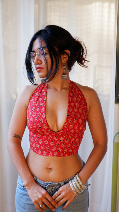 Ajrakh II Reversible Halter Top