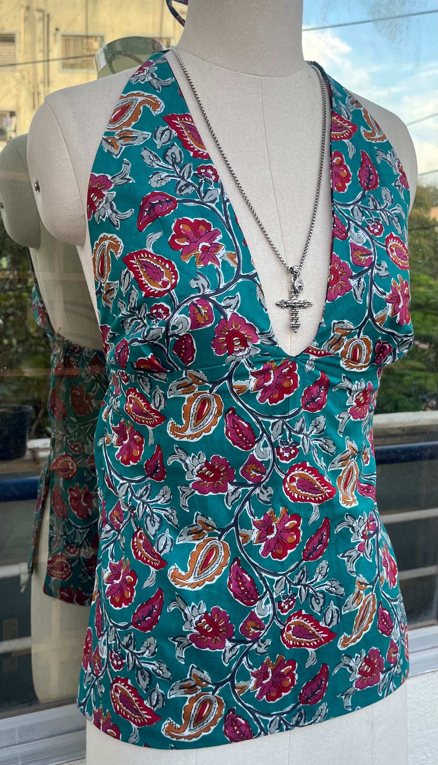 Seafoam shadows Y2K halter top