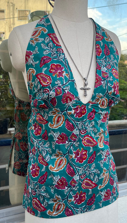 Seafoam shadows Y2K halter top