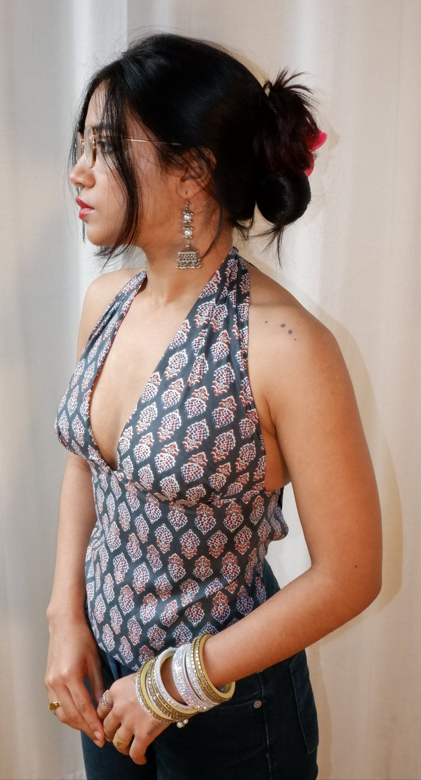 Royal Garden Reversible GEET Halter Top