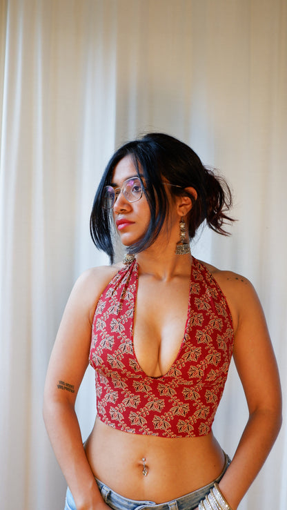 Ajrakh II Reversible Halter Top