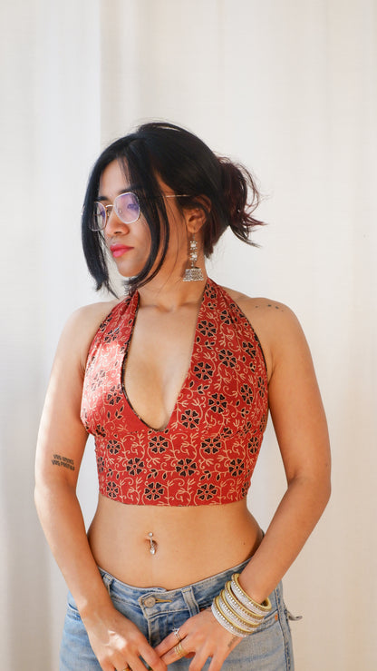 Midnight Ember Reversible Halter Top