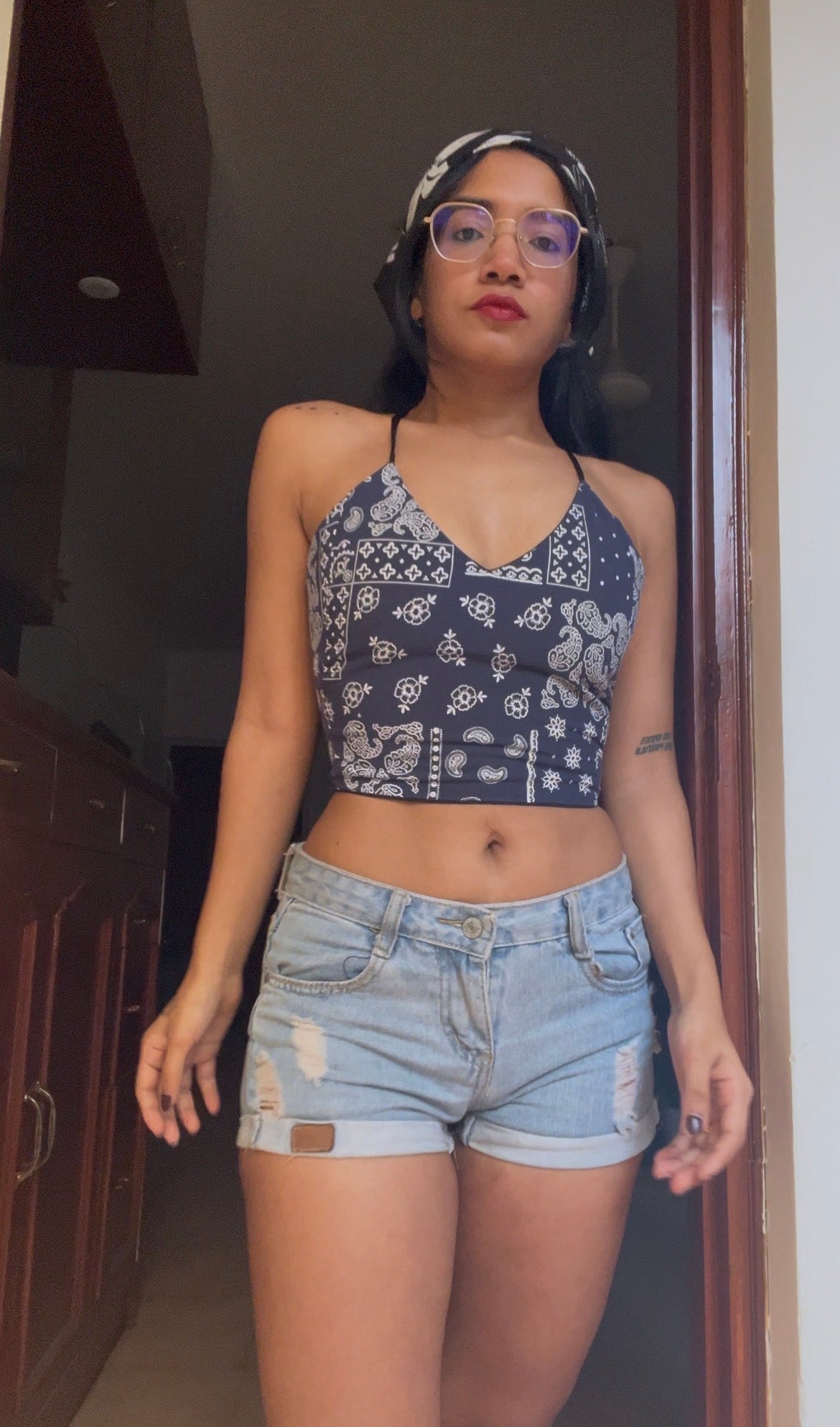Bandana Backless Crop Top