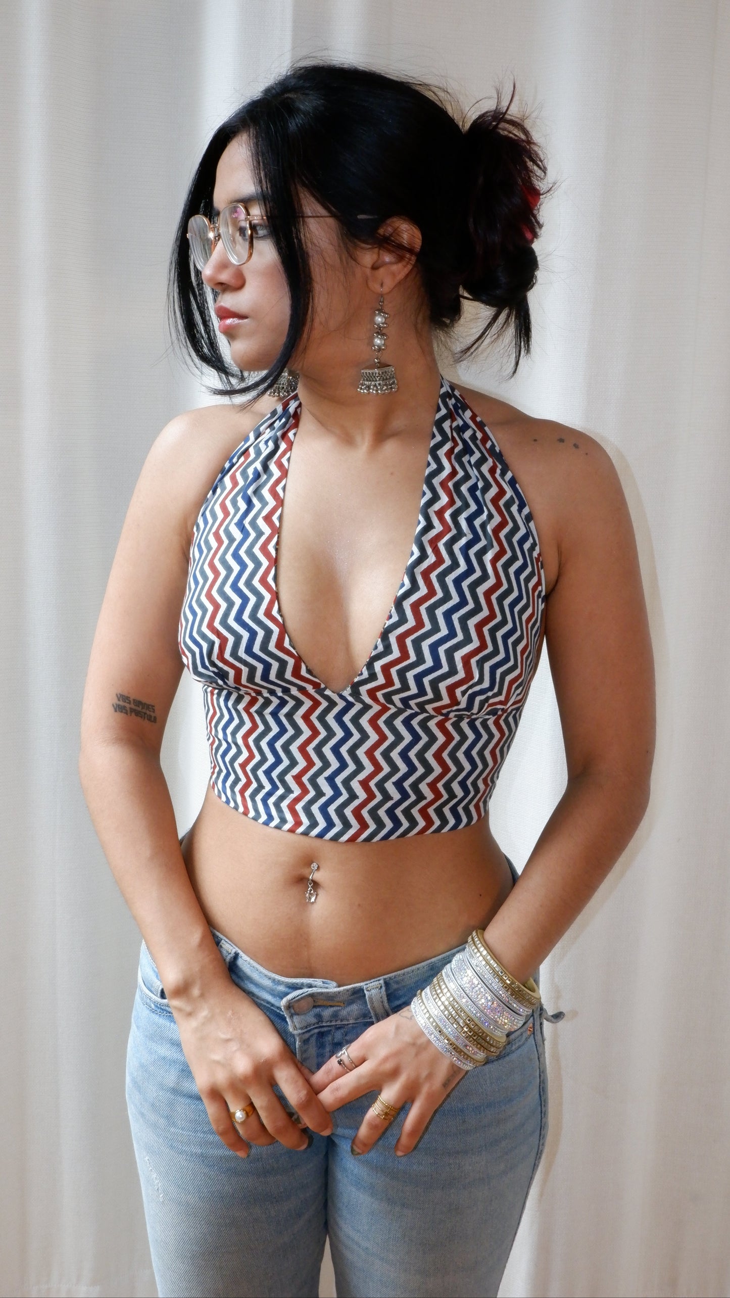 Wildstripe Grove Reversible Halter Top