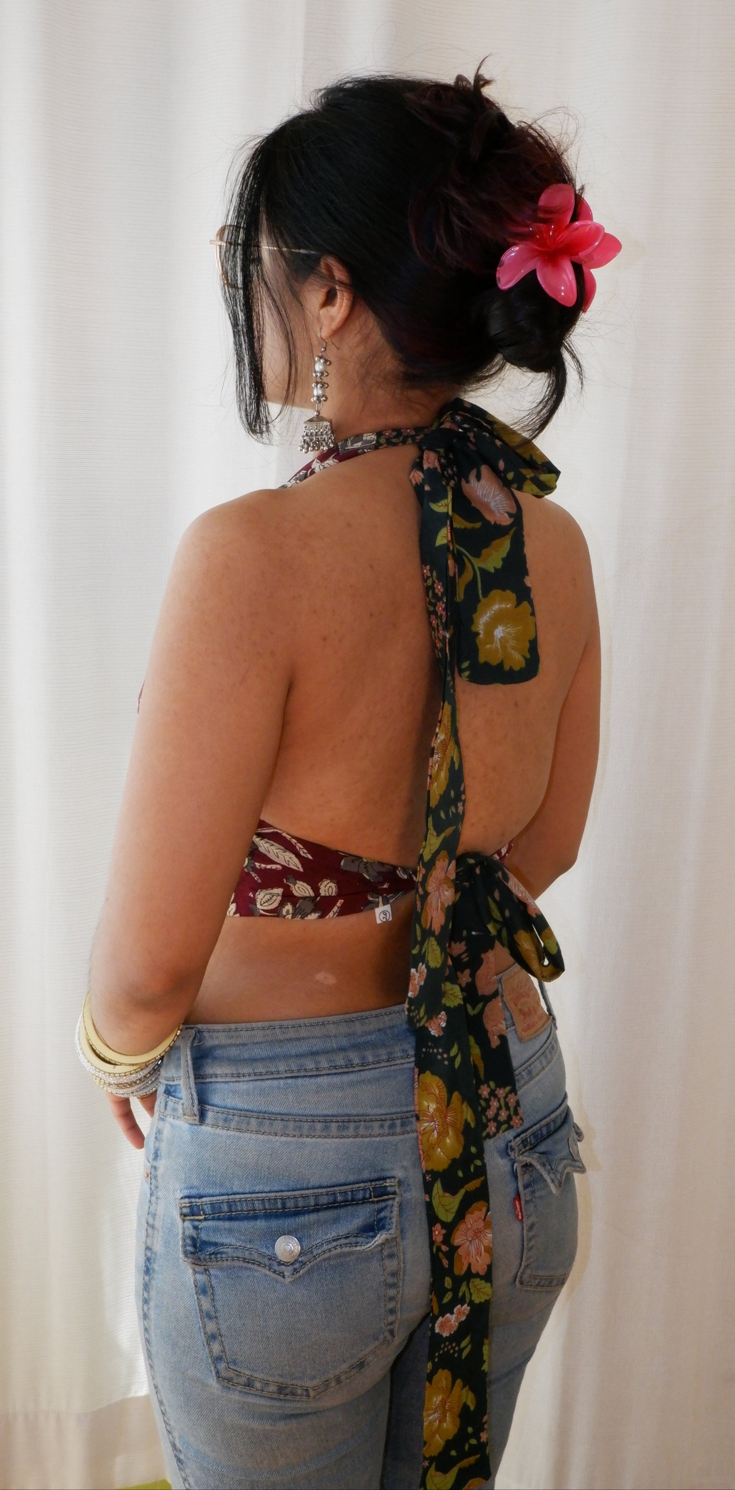 Lilac forest Crop Halter Top