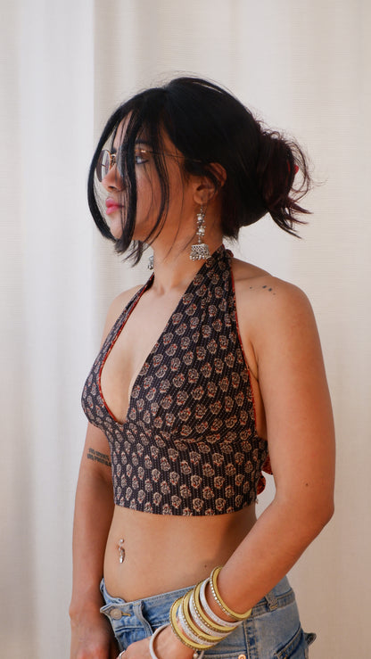 Midnight Ember Reversible Halter Top