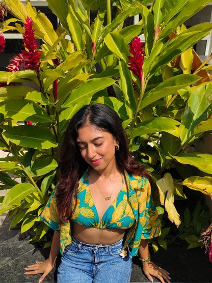 Island Glow combo: Crop shirt + Bikini set