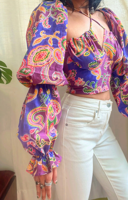 Paisley Milkmaid Top