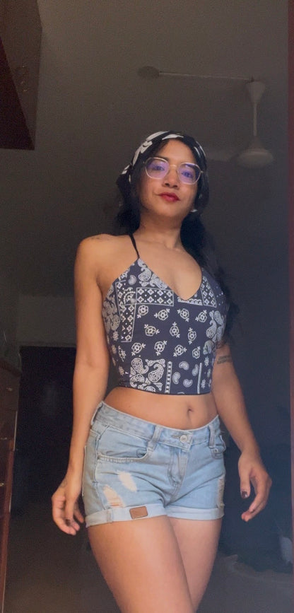Bandana Backless Crop Top