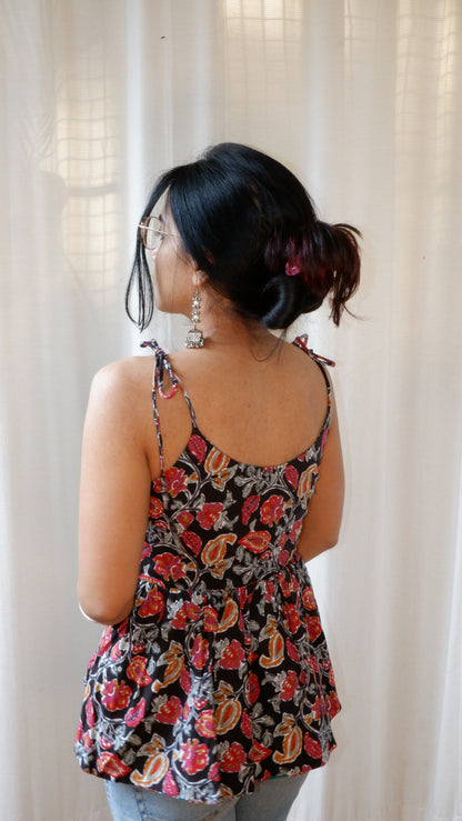 Seafoam shadows Reversible Ruffle top