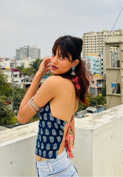 Electric Blossom GEET Halter Top