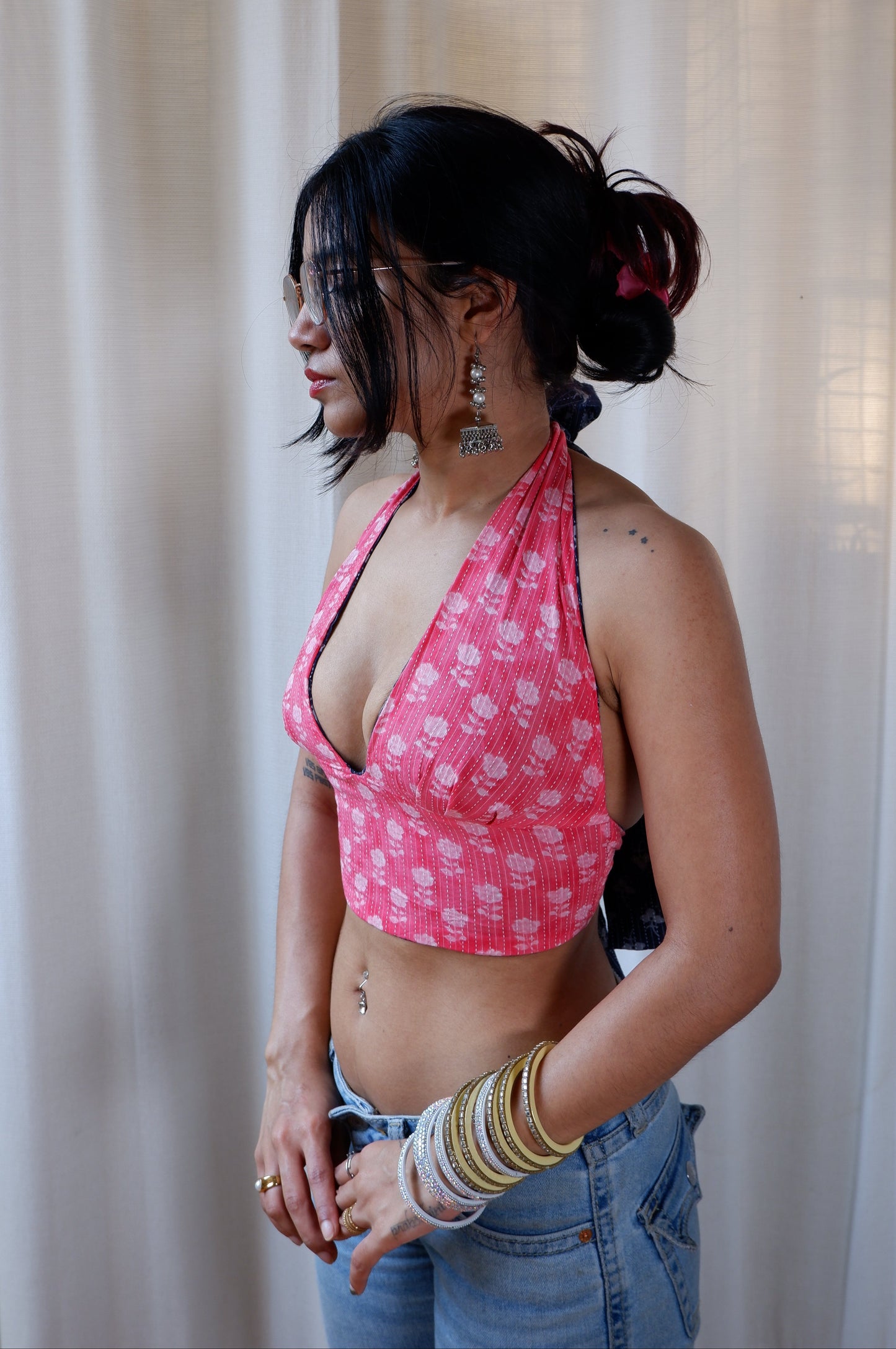 Pink Mirage Reversible Halter Top