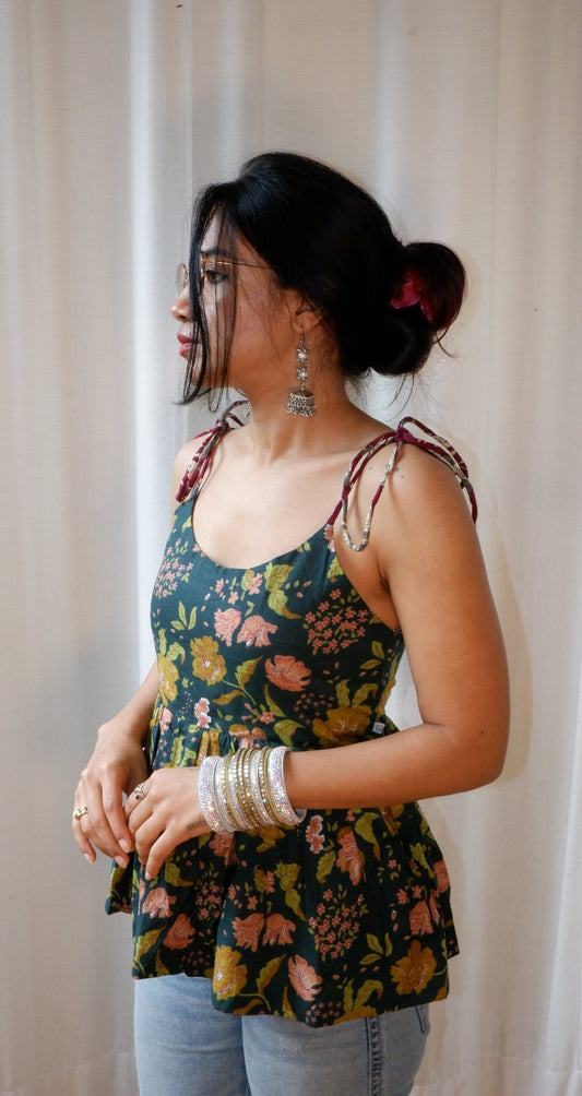 Lilac Forest Reversible Ruffle top