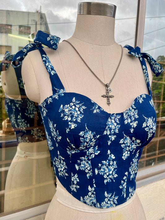 Indigo Bloom Corset top