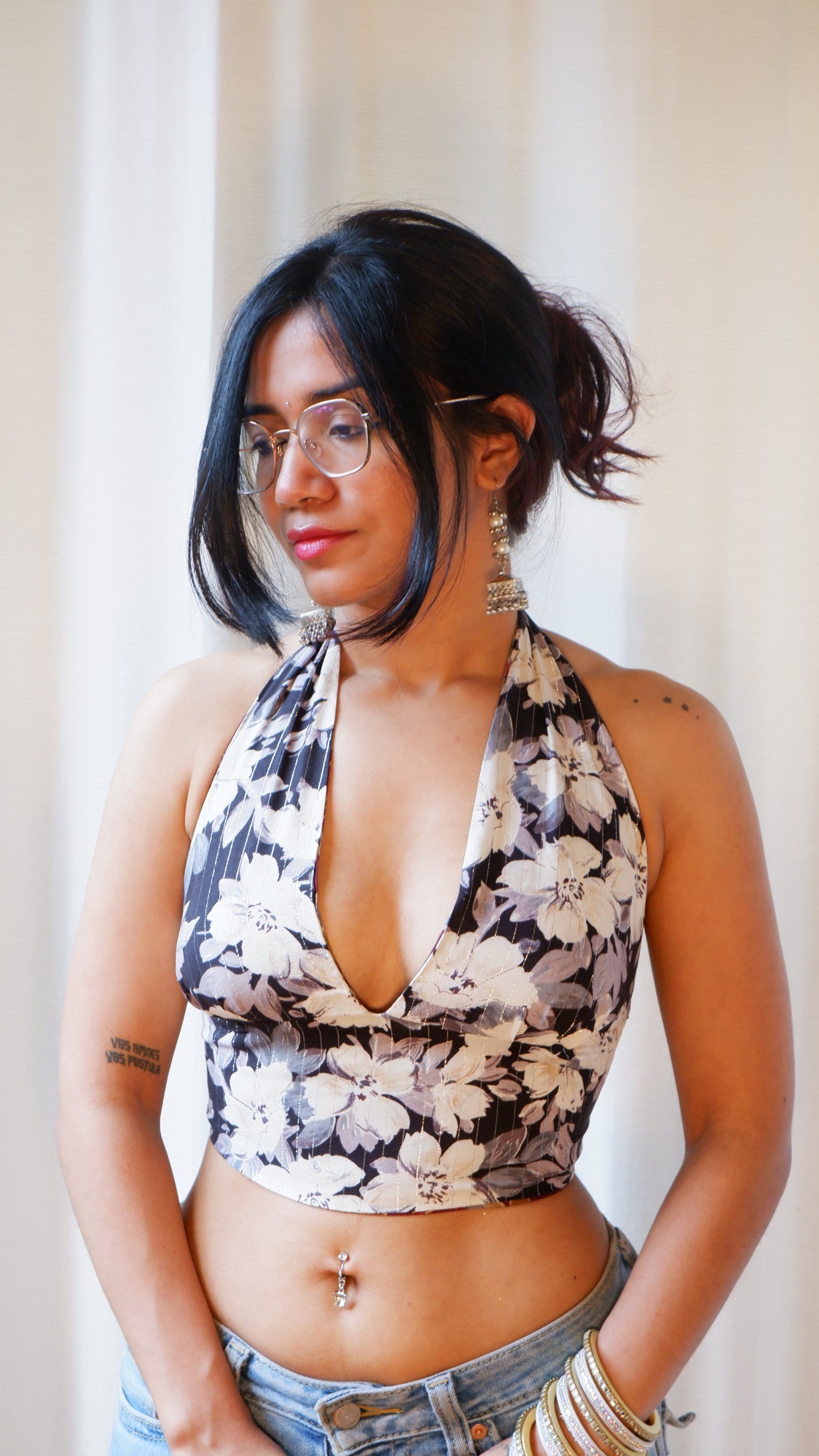 Vintage bloom Reversible Halter Top