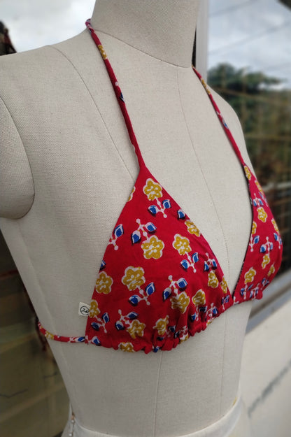 Hot Bloom combo: Crop shirt + Reversible Bikini Top