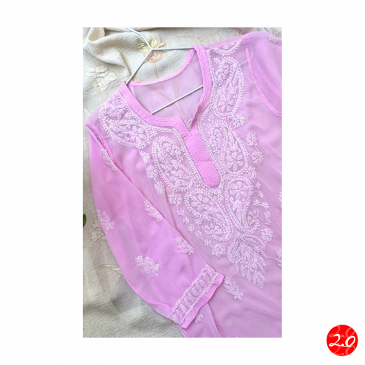 Baby pink Chikankari Kurti