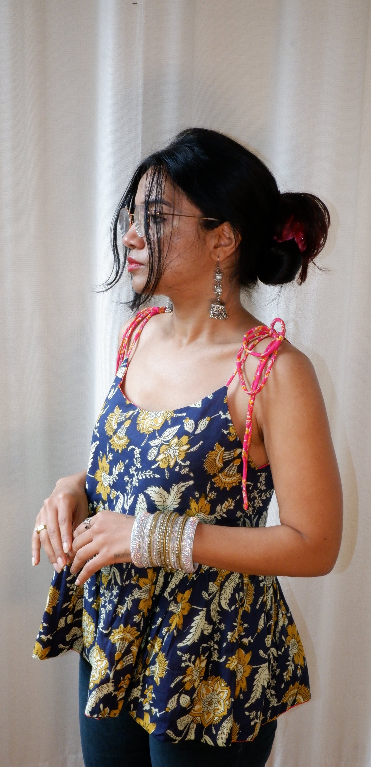 Rose AfterDark Reversible Ruffle top